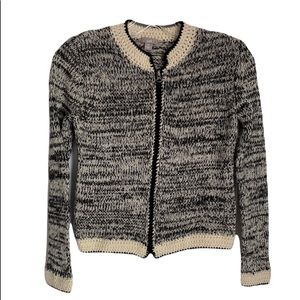 J. JILL FRONT ZIP CARDIGAN SWEATER